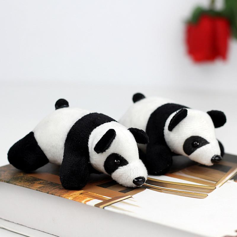 Adorable Plush Panda Keychain 10cm Soft Short Plush Toy With Pp Cotton Filling