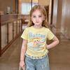 Girls Summer Cotton Cartoon T Shirt Sweet Lace Short Sleeve Top Baby Cute Thin Blouse