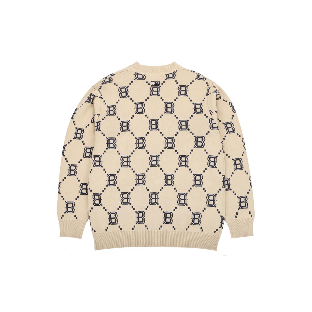 New MLB Base Logo Knitwear Unisex Beige 3AKCM0221-43BGS