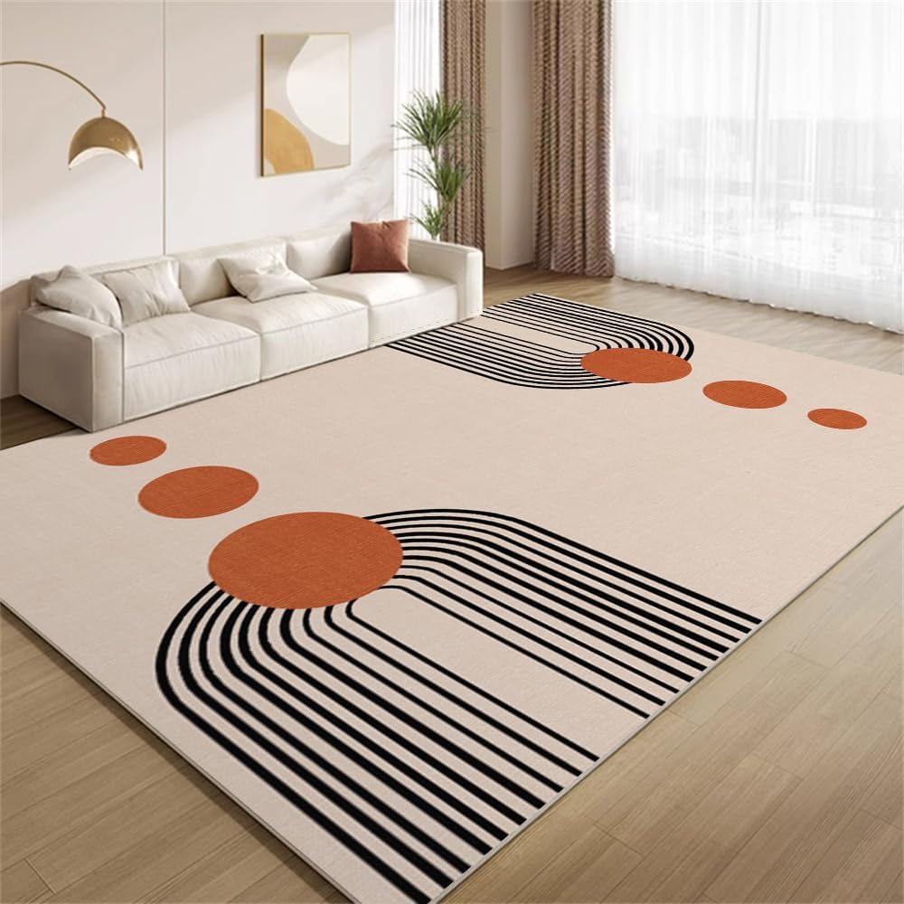 Modern Abstract Lines Carpet Anti-Slip And Easy-To-Clean Floor Mat For Living Room, Bedroom, Study, Home Decorative Pad