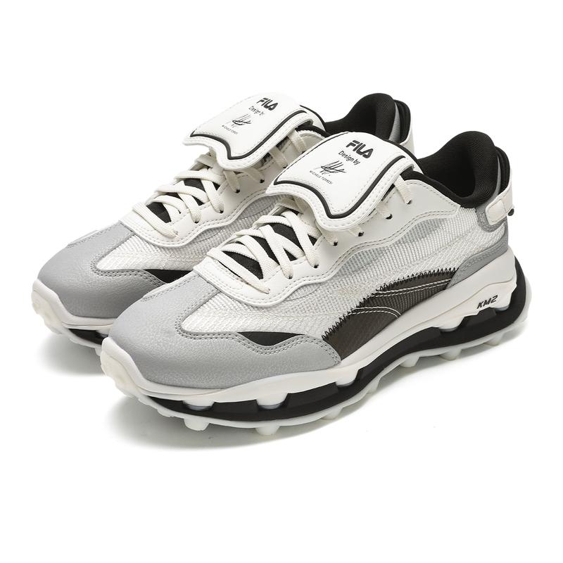 FILA KM2 Minimalist Fashion Versatile Low-Top Casual Shoes Women sneaker White Gray Black F12W433105FCA