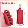 [uxcell] Leather Coin Case with Car Key Holder, Keychain Pouch, Unisex, Small Coin Case with Key Ring, Red