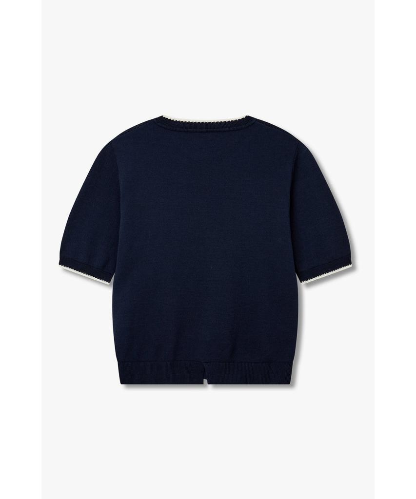 Bobeu Lettering Jacquard Knit Pullover_Navy 7156250005