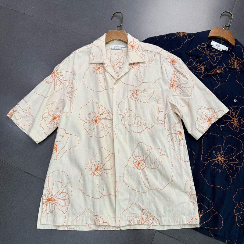 

Foreign Trade Singapore List Lovw B0nit Men and Women Same Style Summer Thread Embroidery Craft Loose Version Shirts Top Apricot color XL