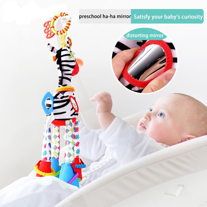 Cute Giraffe Rattle Plush Toys Baby Early Education Accompany Toys Children Sensory Animal Ring The Bell Toys Newborn Baby Gift