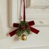 Creative Christmas Bell Wreath Velvet Bow Christmas Bell Pendant  Christmas Ornaments