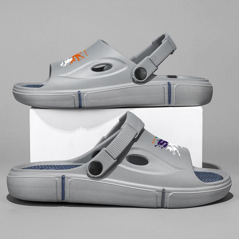 

Сандалии унисекс, летние модные тапочки, нескользящие домашние и уличные тапочки для мужчин и женщин 44-45 серый/синий