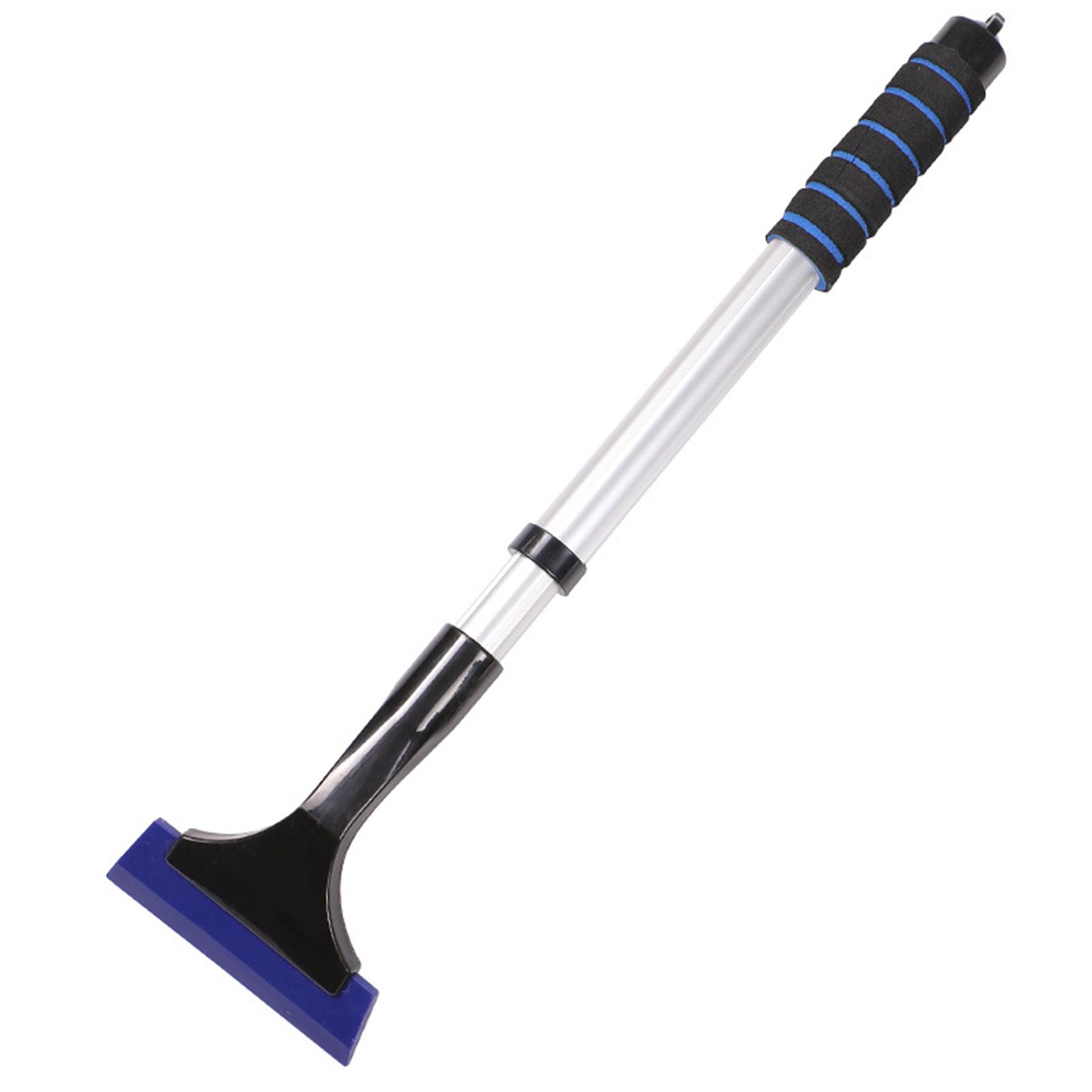 

Скребок для льда с удлиненной ручкой Телескопическая лопата для снега Сверхдлинная ручка Резиновый скребок Инструмент для очистки льда и снега синий
