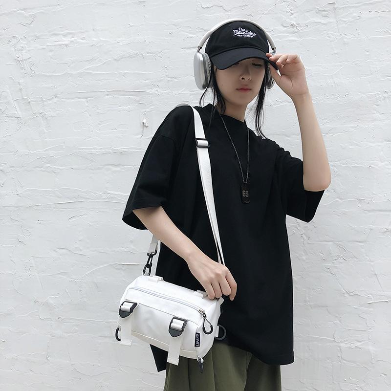 Casual Nylon Crossbody Bag for Women Men Shoulder Bag Lady Travel Shopper Bag Female Purses Korea Style Barrel-shaped