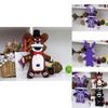 Fnaf Five Nights At Freddy's Plushie Toy Soft Purple Brown Black Bear Xmas Gift