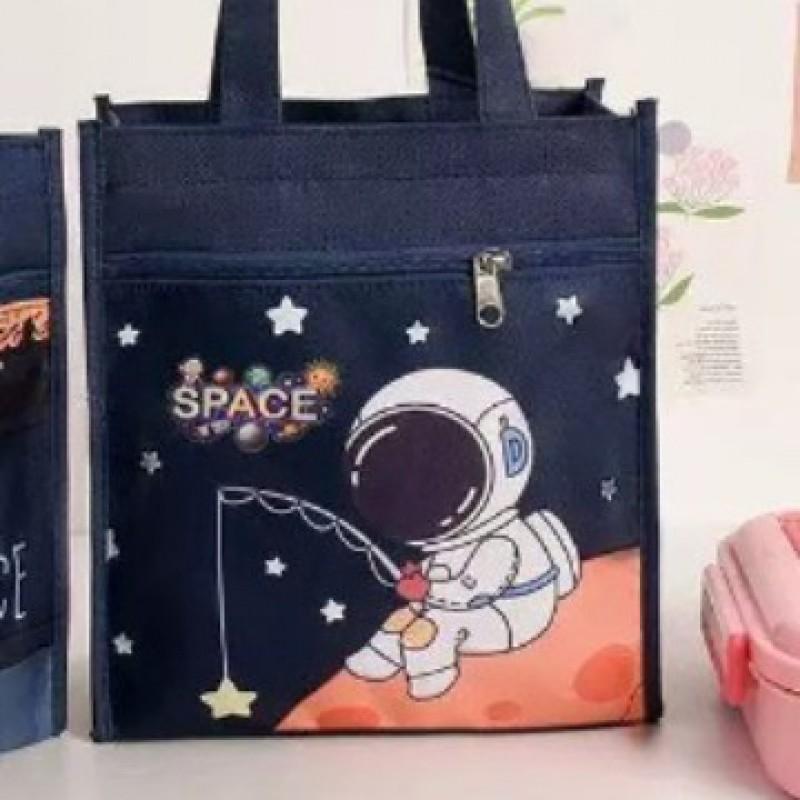 Large Waterproof Lunch Bag Kids - Cute Cartoon Canvas Insulated Food Carrier School Picnic Travel