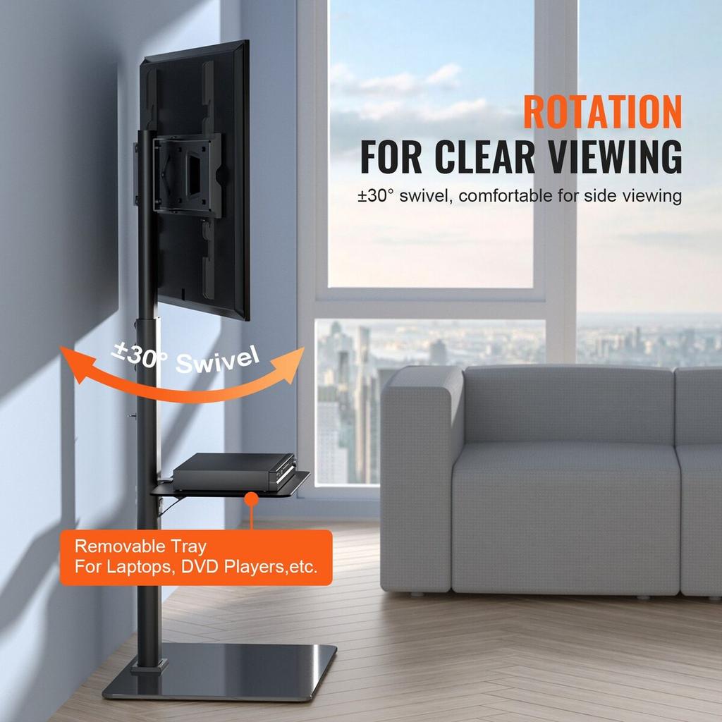 TV Stand Mount Swivel Universal TV Stand for 32-65 In TVs Adjustable Height