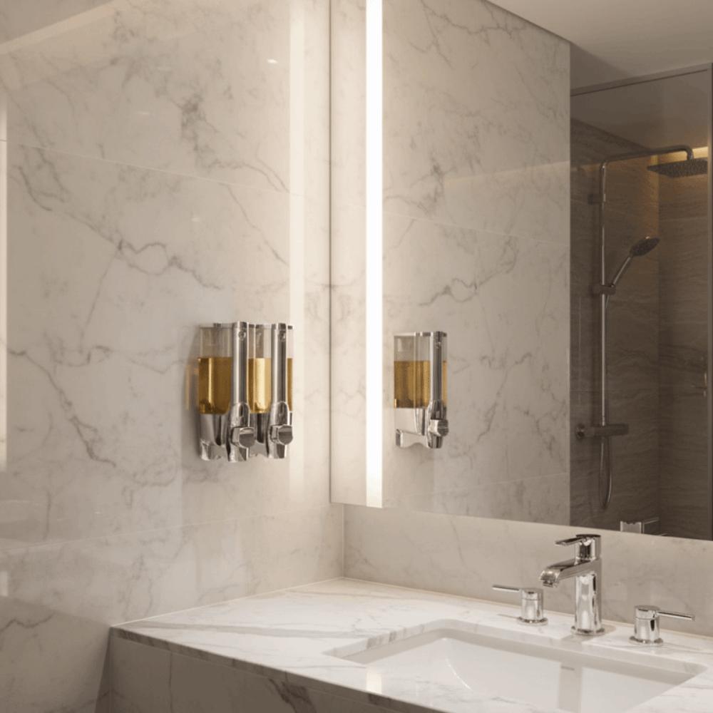 ABS Wall-mounted Liquid Dispenser Manual Operation Shower Dispenser Press Soap Organizer  Office