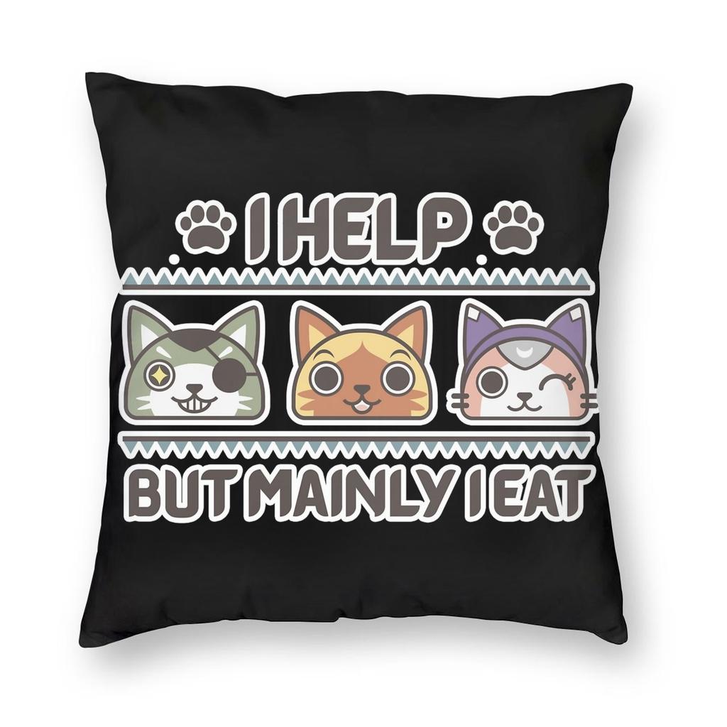 Felyne Palico Ramen Monster Hunter Pillowcase Double-Sided Printing Cushion Cover Decoration Pillow Case Cover Home