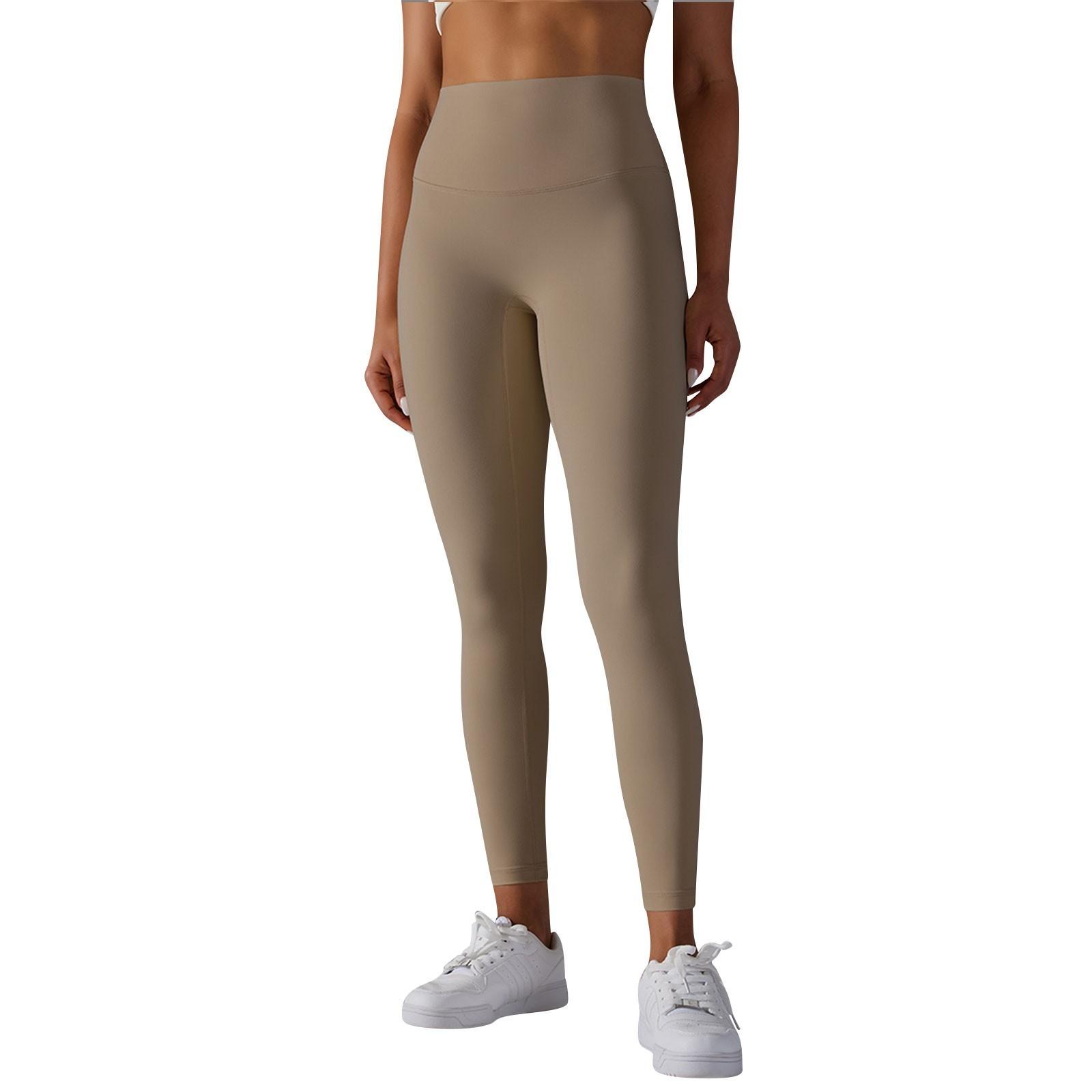 

Жіночі повсякденні, сексуальні та зручні одноколірні вузькі еластичні спортивні штани для йоги з високою талією та фітнесом M хакі