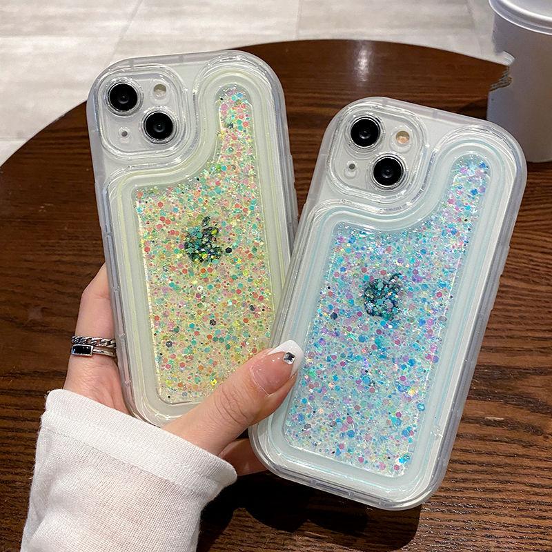 Ins Clear Moale Husa Telefon Bling Glitter Husa Telefon pentru Iphone 14 13 12 11 Pro Max Husa transparenta rezistenta la socuri