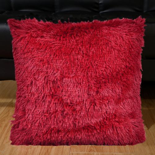 

Подушка для кровати, подушка для дивана, однотонная плюшевая подушка, подушка для эркера, наволочка 43x43cm вино красного