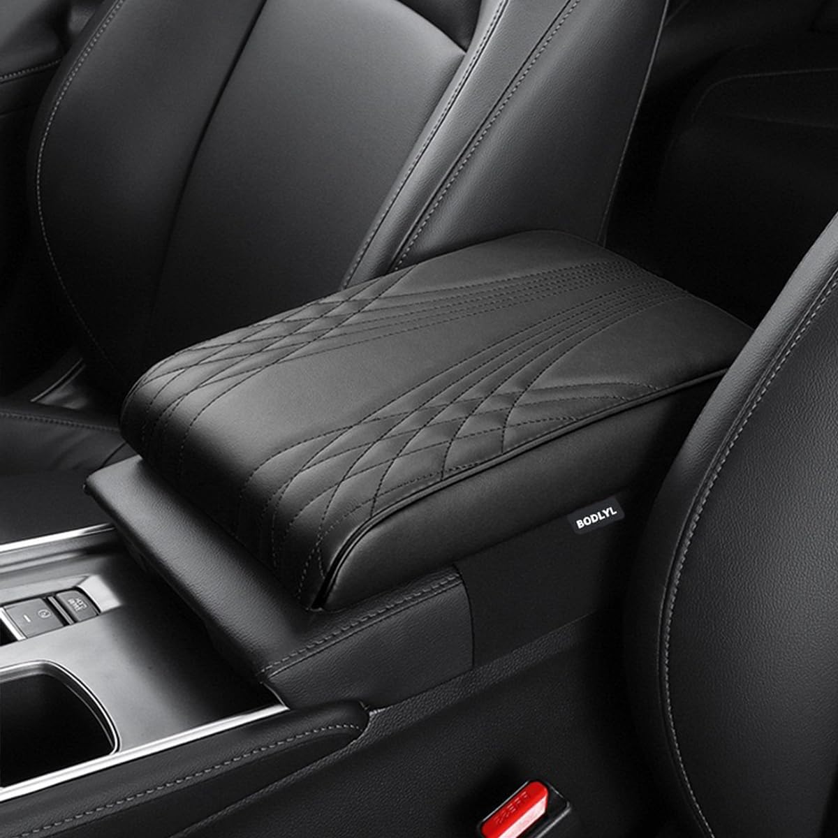 Car Center Console Cover, Memory Foam Car Armrest Cushion, Black Auto Arm Rest Pad, Leather Arm Rest Covering Car, Hand Rest Pillow for Texture 1 чёрный