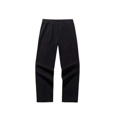 Casual Simple Solid Color Straight Leg Knitted Sports Pants Women Bottoms Black 162517334R-5