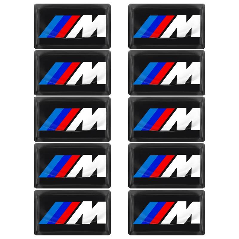2/5/10 stk Karbonfiber M LOGO Emblem Ratt Bil 3D Klistremerker For BMW M X5 X6 E90 E92 E93 F20 F21 F30 F31 F32 E60 E46 POWER