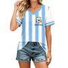 Women Casual Short Sleeve V Neck T Shirt Lightweight Soft Fabric Letter Print Top Summer Daily Wear