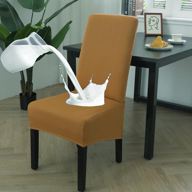 Waterproof High Back Xl /M Size Solid Chair Cover Stretch Dress For Chair Covers For Dining Room Wedding Banquet Home Decor Case