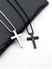 Scripture 1:9 Cross Necklace for Men,Stainless Steel Football Pattern Cross Pendant,Christian Classic Jewelry Gift