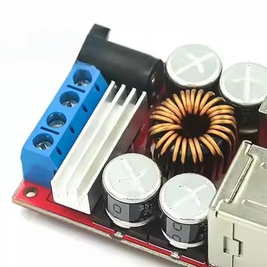 DC-DC Step Down Power Supply Converter Board Module 8V-35V To 5V 8A 4-Port USB Buck Converter Module for Mobile Phone Car