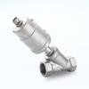 304 Stainless Steel Pneumatic Y-Type Angle Seat Valve DN25, Internal Thread, Quick Connect, High-Temperature Steam.