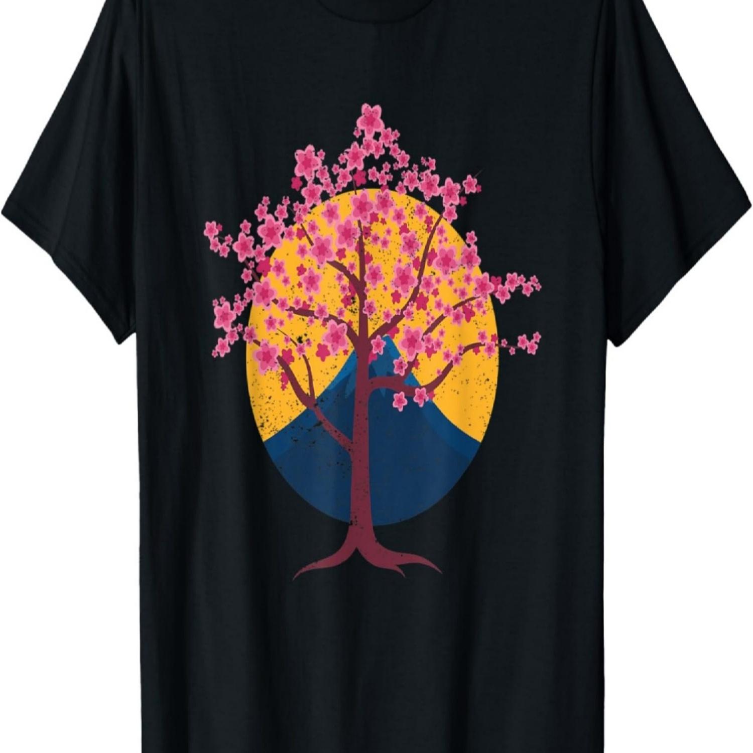 Pink Flower Sakura Tree Sunset  Cherry Blossom T-Shirt S