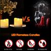 Flameless Votive Candles Battery Operated 200+ Hours Flickering Led Electric Tealights for Wedding Christmas Table Centerpieces