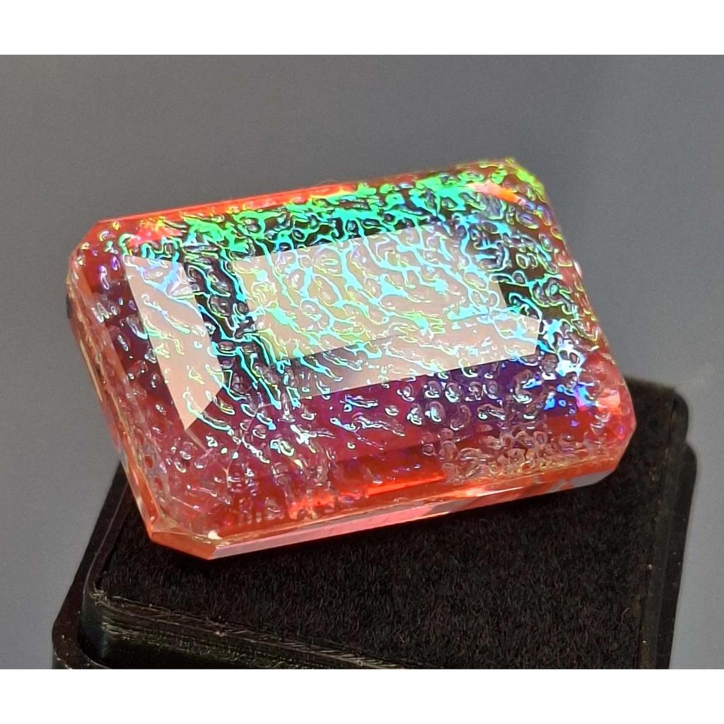 51-53 Ct Natural Monarch Fire Opal Emerald Cut Stunning Certified Gemstone