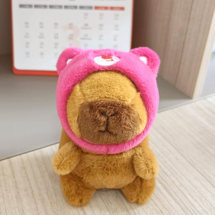 peluches Capybara Plush Keychain Bag Pendant Hanging Decoration Cute Stuffed Doll Toy Desktop Doll Ornament Car Keyring Kid Gift