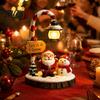 Indoor Atmosphere Light for Party Christmas Santa Claus Reading Lantern, Snowman Elk LED Night with Warm Led Bedroom Glow, USB Resin Tabletop