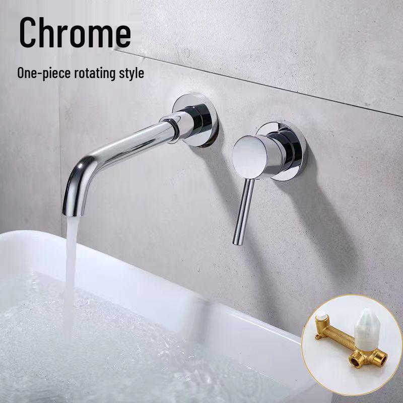 Concealed Wall-Mount Hot/Cold Basin Faucet for Hotel Projects