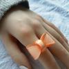Simple Girls Casual Open Ring Jelly Color Fashion Jewelry Korean Style Ring Bow Ring Finger Ring