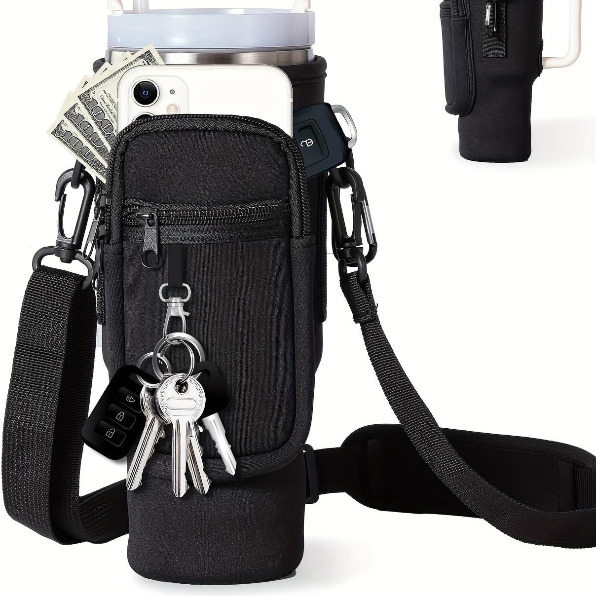 

Water Bottle Carrier Bag with Phone Pocket for Stanley 40/30 oz Tumbler Neoprene Water Bottle Holder Pouch with Adjustable Strap Bollus 40OZ