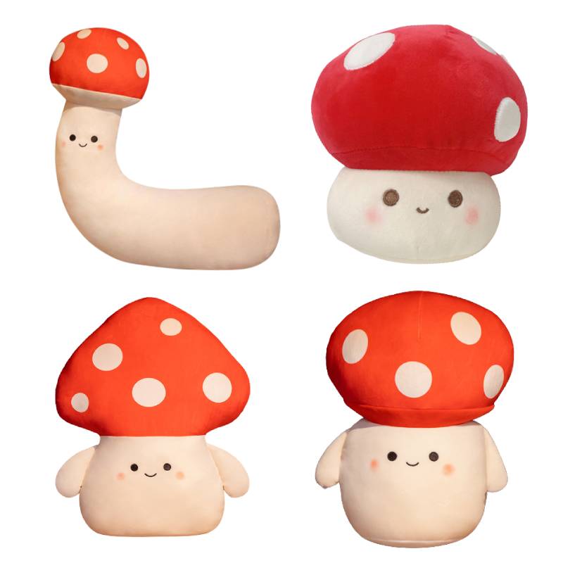 Mushroom Cute Plush Doll Long Sleep Pillow Cushion Hand Warmer Kids Decor Gift