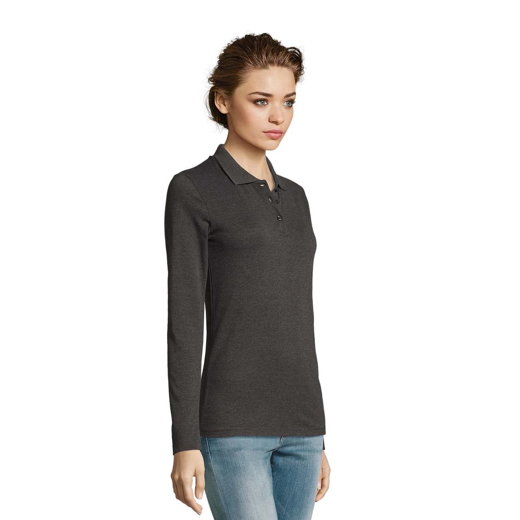 Womens/Ladies Perfect Pique Long-Sleeved Polo Shirt