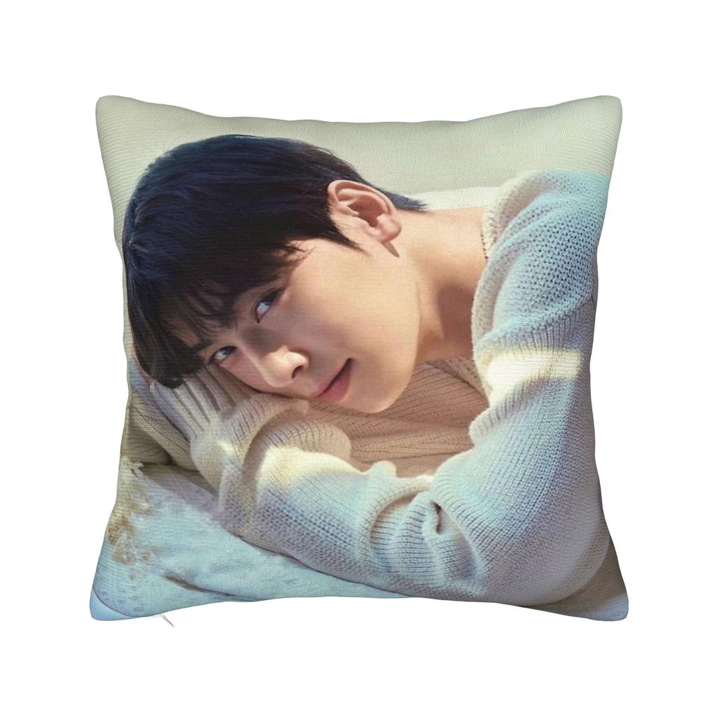 CHA EUN WOO Kpop ASTRO Idol Pillowcases Product Printing Cushion Cover  Throw Pillow Cover Bed Decorations Square Multiple Sizes