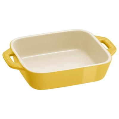 "Rectangular Dish, 14cm, Citron" Ceramic Gratin Dish, Oven and Microwave Safe [Official Japanese Product] Ceramic Citron Color Dish Z1029-534