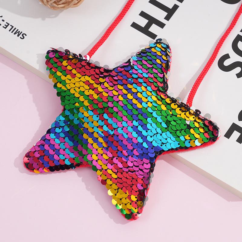 Sequin Star Coin Purse & DIY Korean Style Backpack Crossbody Bag for Students