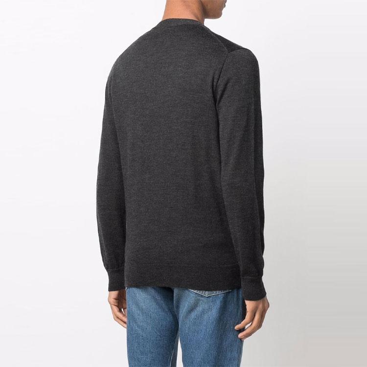 Polo Ralph Lauren Solid V-Neck Long Sleeve Wool Sweater Men Sweater Gray 710763372-004