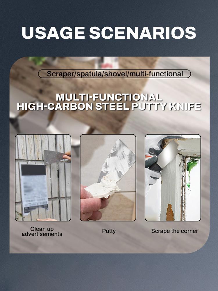 7PCS Carbon Steel Putty Knives 1/1.5/2/2.5/3/4/5 INCH Flex Drywall Knife Paint Scraper Kit 7 Sizes with Canvas Storage Bag