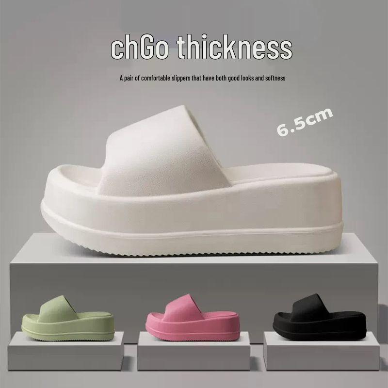 Women's High-Soled Platform Slippers - New Korean Summer Styles, Trendy and Versatile Height-Enhancing Sandals.