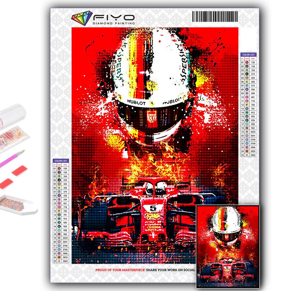 

Алмазная вышивка F1 Гонщик 5D DIY Алмазная картина Вышивка крестом Горный хрусталь