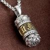 Pendant Women's S999 Sterling Silver Talisman Necklace Men's Sterling Silver Six-character Mantra Couple Pendant Good Luck Gift