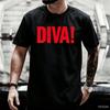 Cotton Unisex Unisex Diva T Shirts Graphic Unisex Tshirt Streetwear Funny Trendy Y2k Tshirt 90s Cotton Short Sleeve Unisexs Clothes