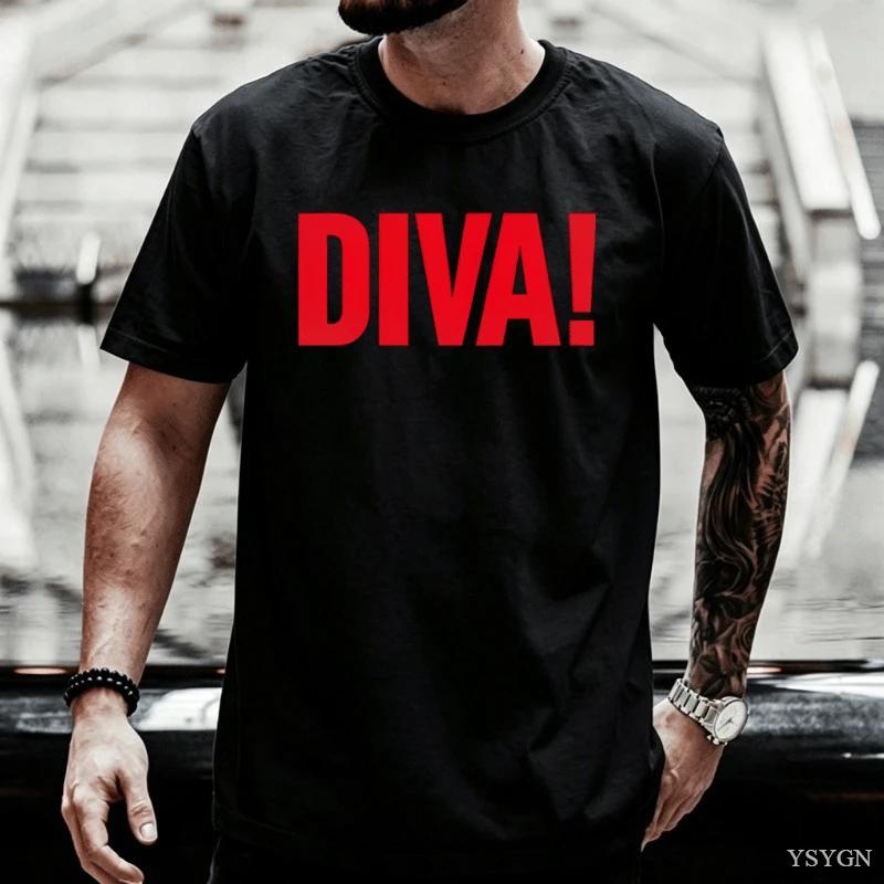 Cotton Unisex Unisex Diva T Shirts Graphic Unisex Tshirt Streetwear Funny Trendy Y2k Tshirt 90s Cotton Short Sleeve Unisexs Clothes