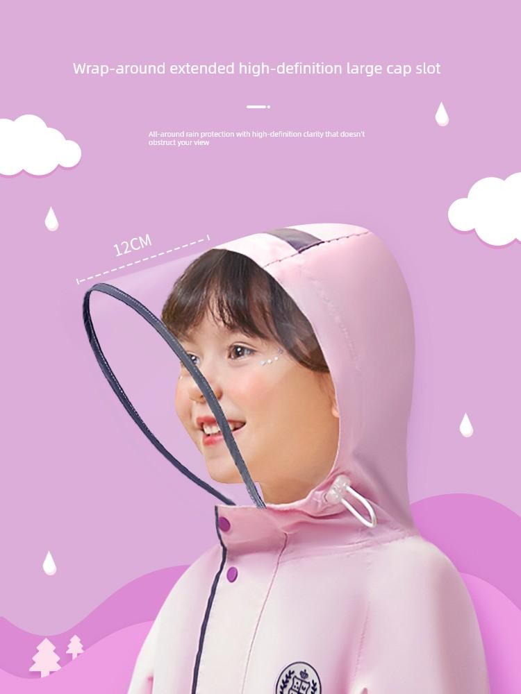 Lemon Baby Children's Raincoat for Girls and Boys, Specifically Designed for Elementary School Students, with a Backpack Compartment, Rain Poncho
